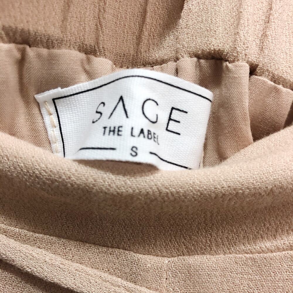 NWT Sage the Label Wide Leg In the Pines Palazzo Pants Tan S Minimalist Festival - Picture 10 of 12